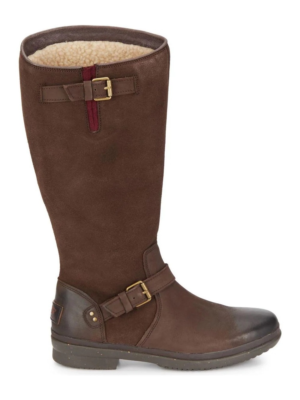 UGG Thomsen Tall Riding Boots Brown Leather & Wool Lining Women’s Size 11